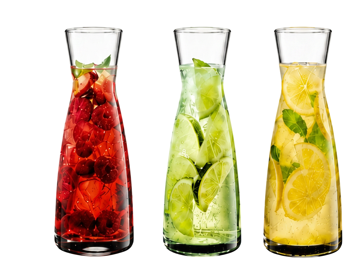 Drei hausgemachte Limonaden: Himbeere-Zitrone, Holunder-Limette und Zitrone-Melisse